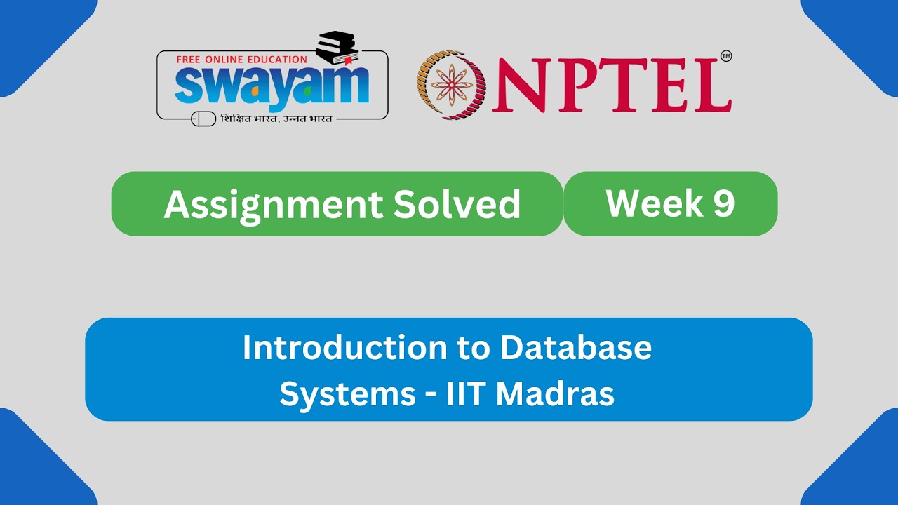 Introduction to Database Systems Week 9 || NPTEL ANSWERS 2026 #nptel #nptel2026 #myswayam