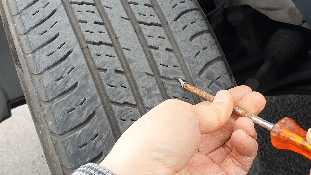 Comment réparer une crevaison de pneu, tuto clou de pneu, réparation rapide...