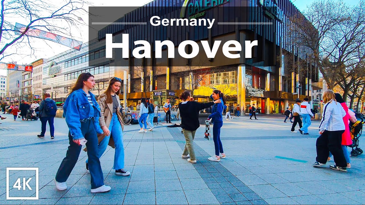 Hannover, Germany, The City Center Ambience 4K | Vibrant Urban Life Captured