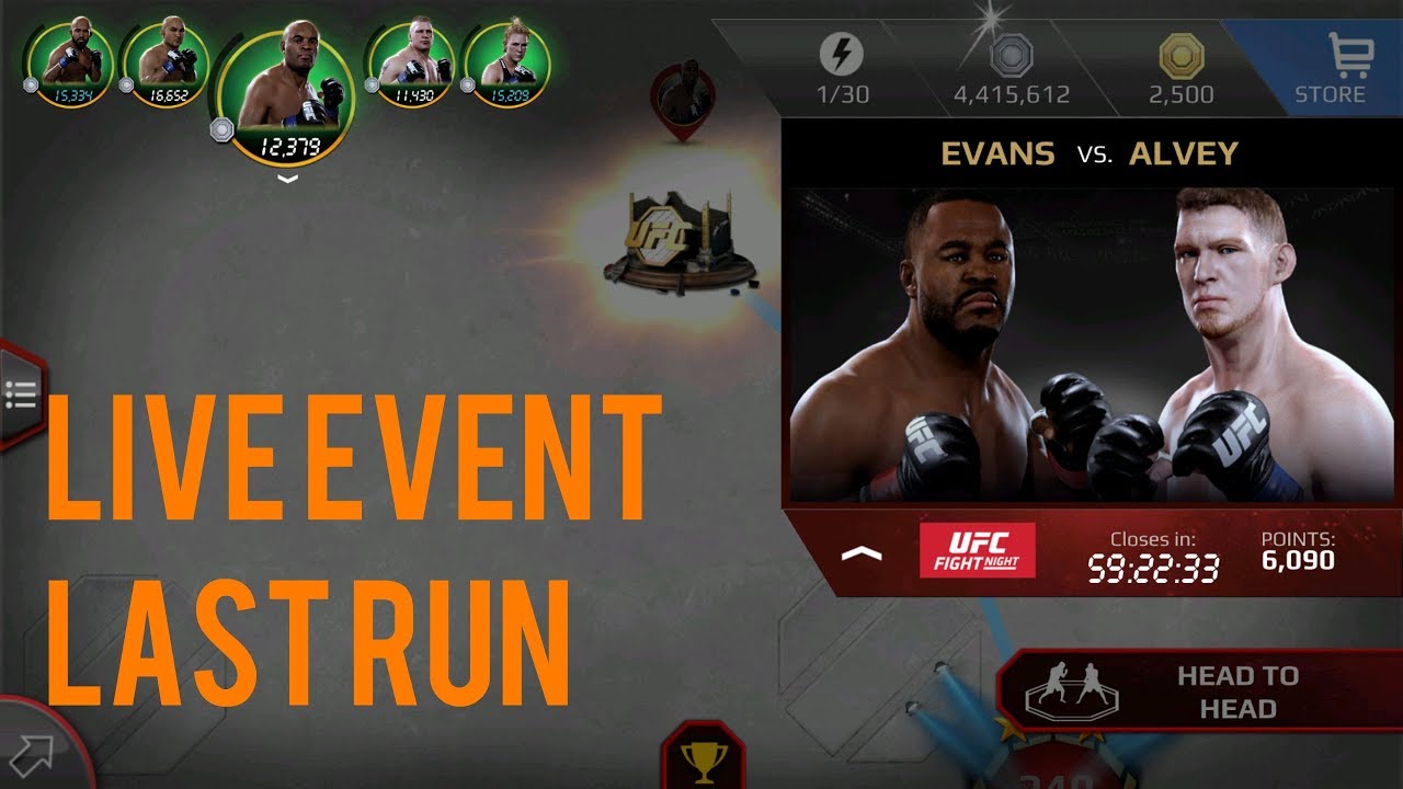 EA SPORTS UFC Mobile - UFC FN 114: Rashad Evans / Sam Alvey Live Event Last Run!
