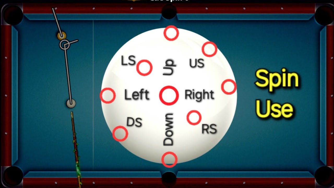 How to spin use in 8 ball pool || 8 ball pool main spin kaise use kare 