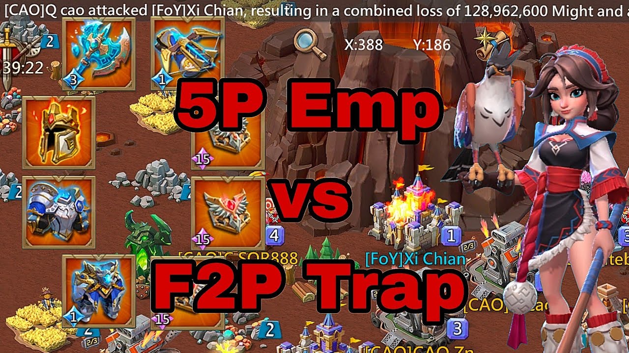 5P Emp vs F2P Trap - Lords Mobile 