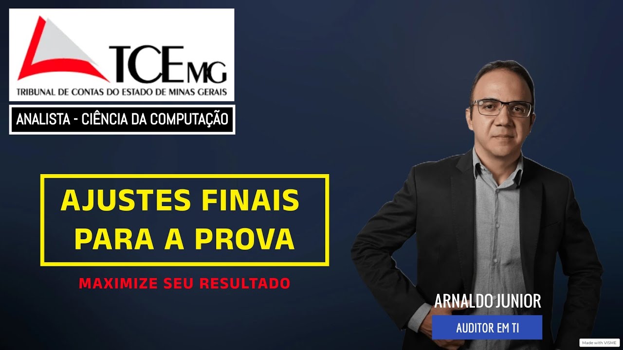 AJUSTES FINAIS para o Concurso do TCE MG ANALISTA DE CONTROLE EXTERNO - CIÊNCIA DA COMPUTAÇÃO