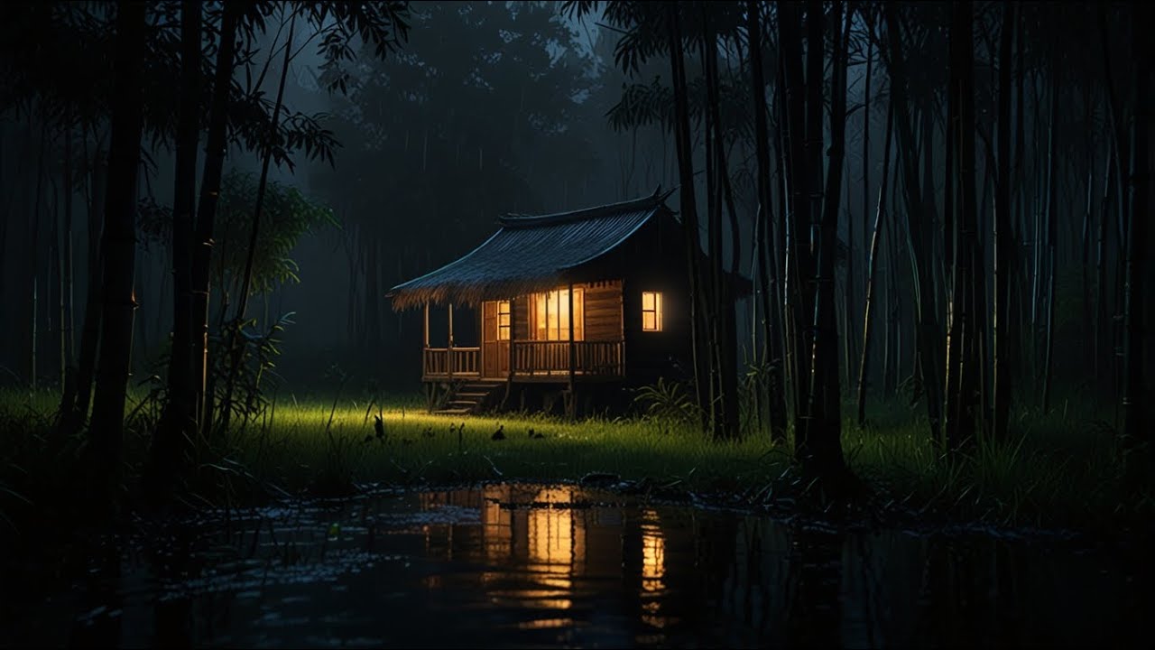 Overcome Insomnia in 3 Minutes with Intense Rain & Thunder on Old Tin Roof in Dark Forest Night