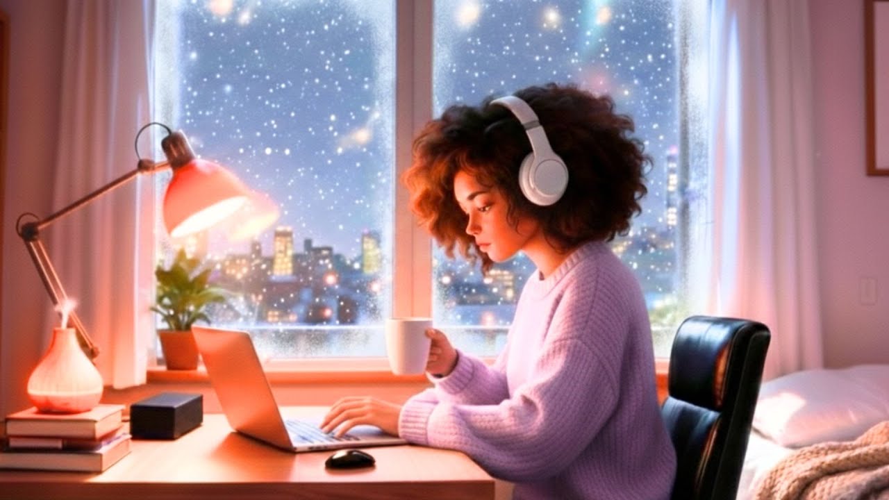 Snowy Night Focus ❄️ Lofi Beats for Studying, Relaxing & Deep Concentration