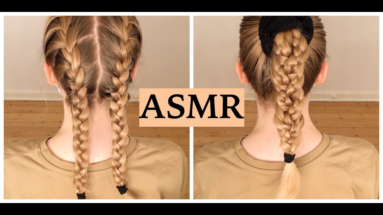 ASMR EXTREMELY SATISFYING HAIR PLAY & HAIR STYLING (Brushing, Spraying & Braiding)