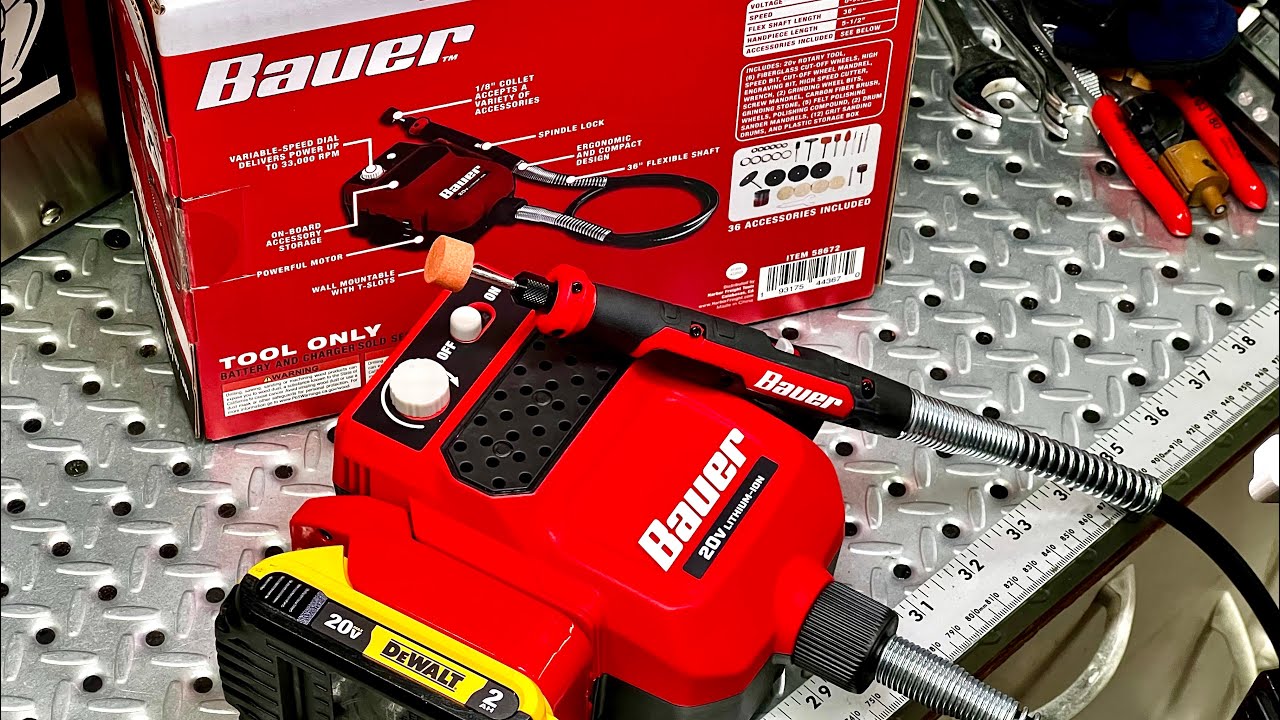 НОВИНКА - Беспроводной вращающийся инструмент BAUER 20 В с регулируемой скоростью вращения и гибк...