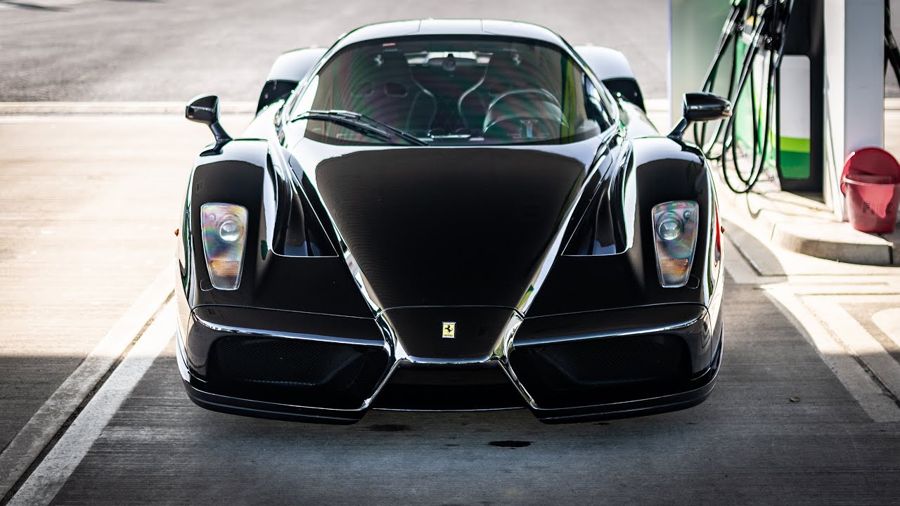 Black Ferrari Enzo with Capristo exhaust LOUD sounds!!