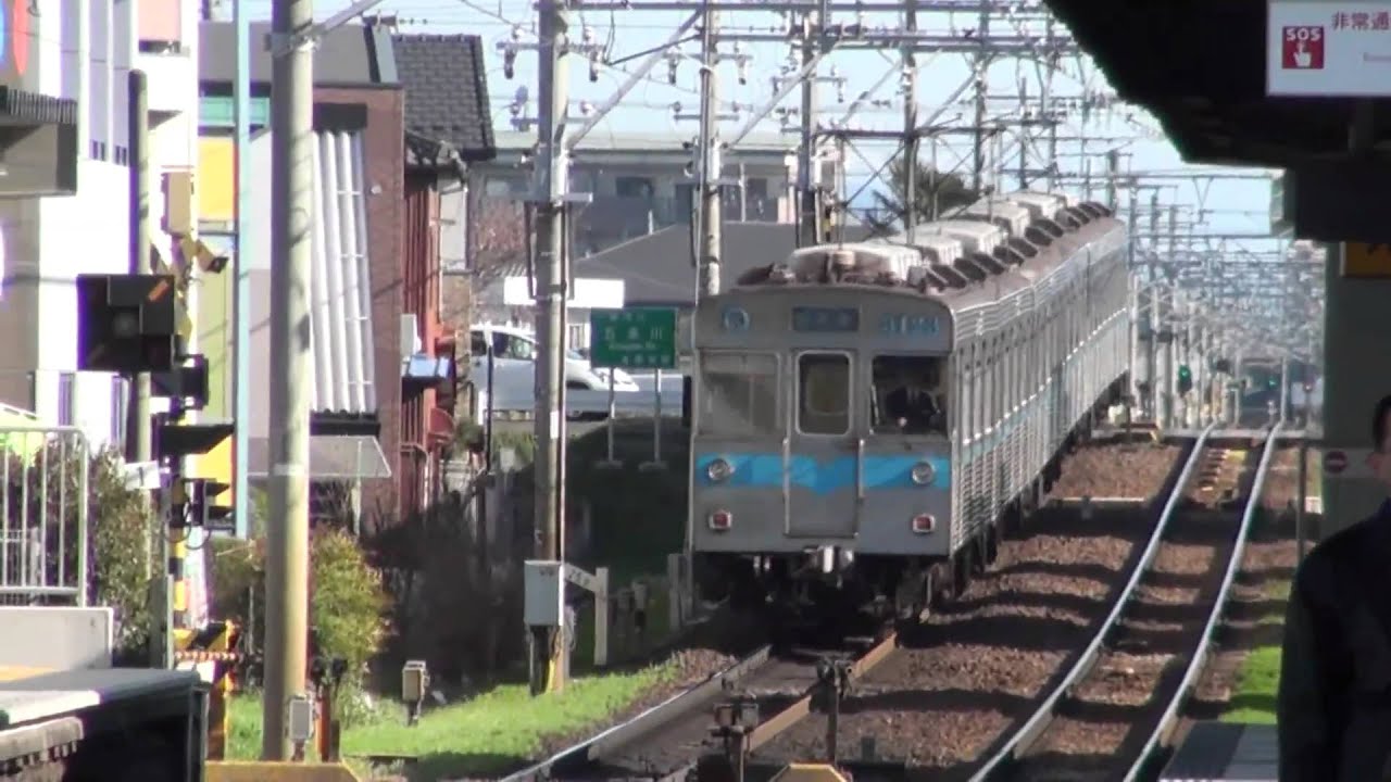 名市交 3050・3000形 名鉄  犬山線 直通急行 駅通過シーン