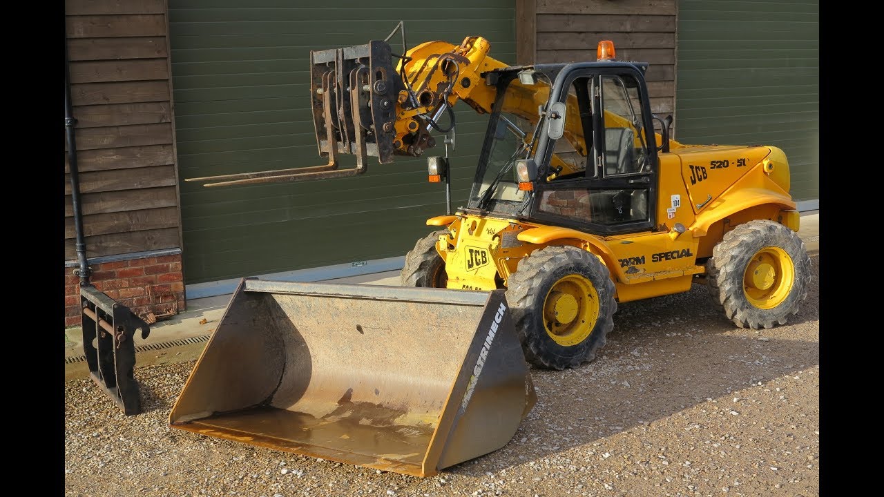 JCB 520-50 Farm Special with Hydraulic Forks & Strimech Bucket