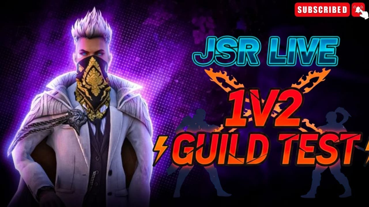 FREE FIRE LIVE 🔴 Custom Room + Guild Test | 1v 2 Challenge | JSR LIVE