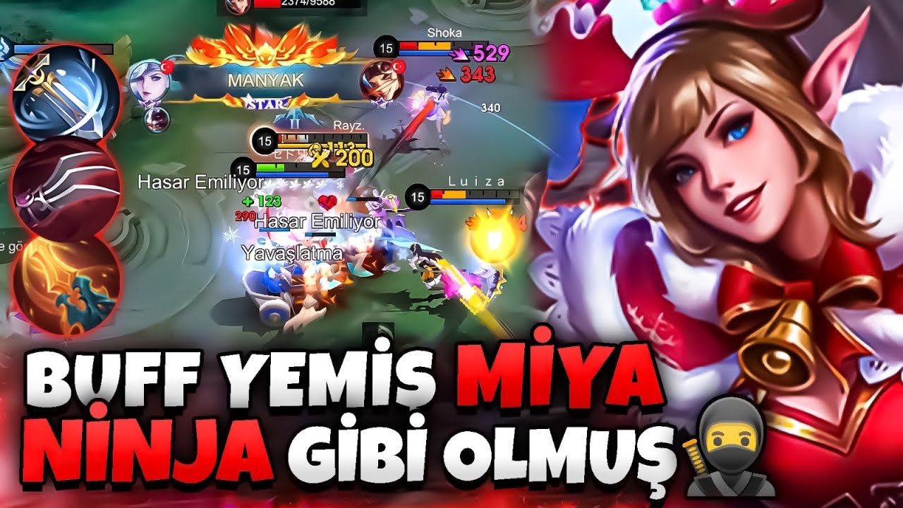 BUFF YEMİŞ MİYA İLE RAKİBE NİNJA GİBİ S&Uuml;Z&Uuml;L&Uuml;P MANYAK ATTIM! - AŞIRI DERECE HIZLI! - Mobile Legends