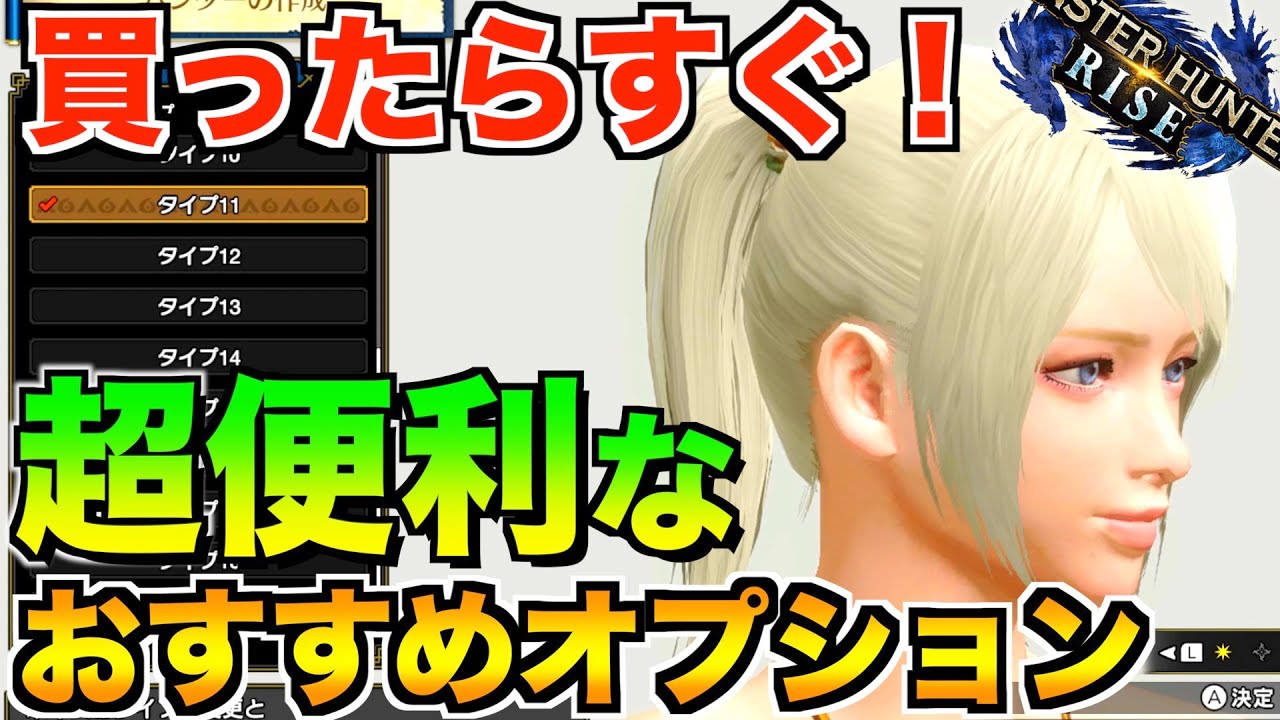 【モンハンライズ】買ったら最初にやりたい世界が変わるオプション/初期設定【初心者講座】MHRise