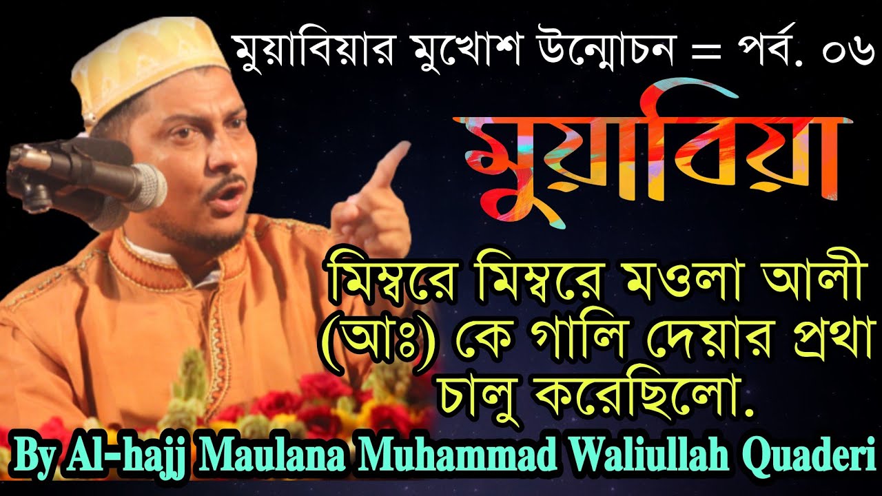 মুয়াবিয়া মওলা আলী (আঃ) কে গালি দেয়ার প্রথা চালু করেছিলো||By Maulana Muhammad Waliullah Quaderi