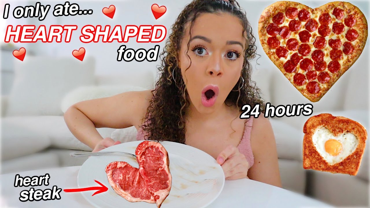I only ate HEART SHAPED food for 24 HOURS Challenge!!