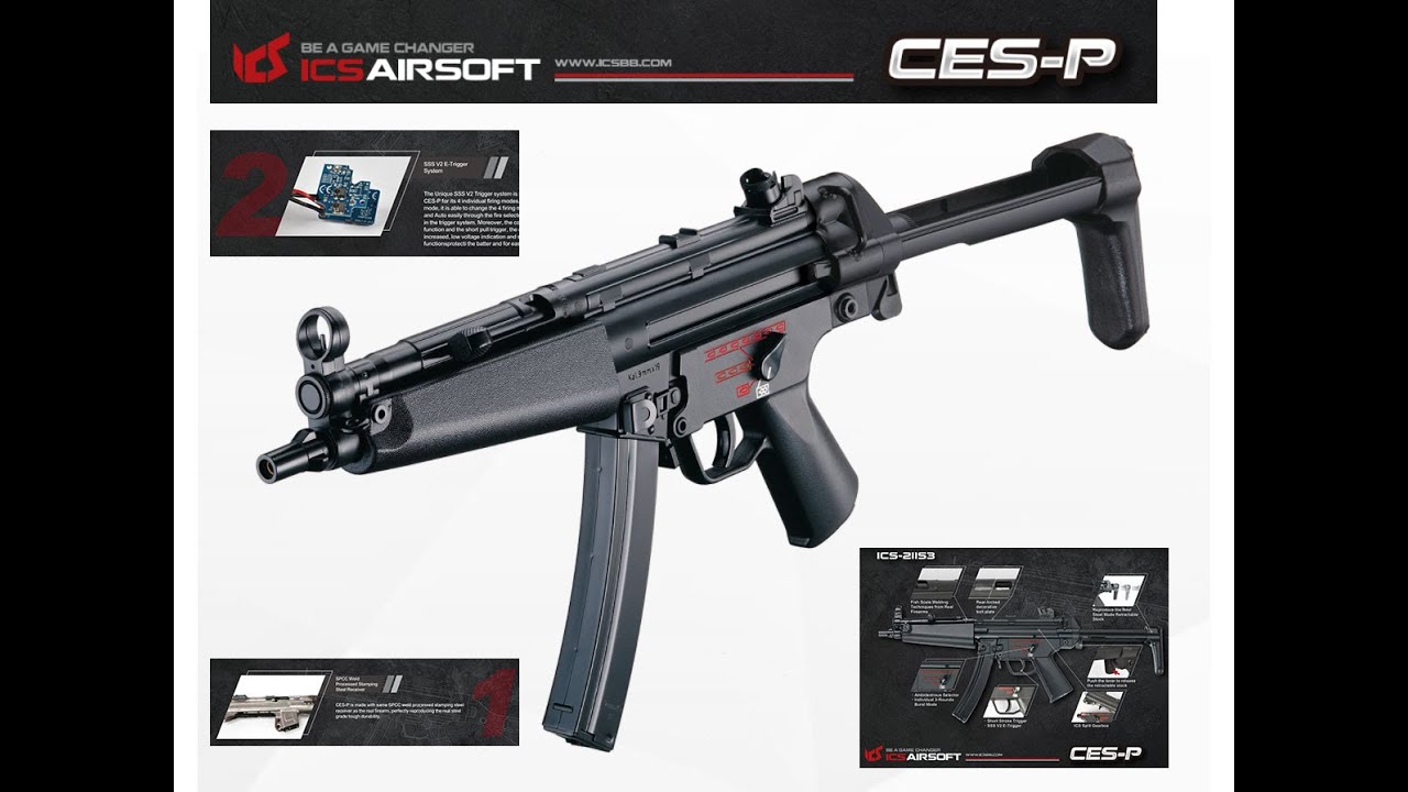 ICS社 CES-P MP5A5 AEG에 3가지 부품 추가하여, 완성도 높이기