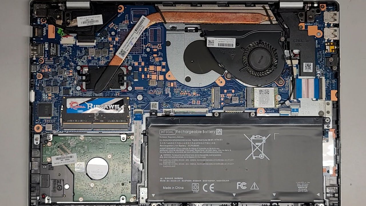 Разборка ноутбука HP Pavilion 14-ce2068st, оперативная память, SSD, обновление жесткого диска, за...