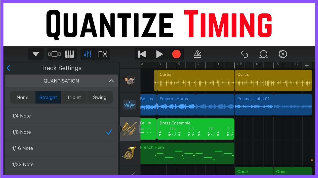 Исправление проблем с таймингом при квантизации в GarageBand для iOS (iPad/iPhone)