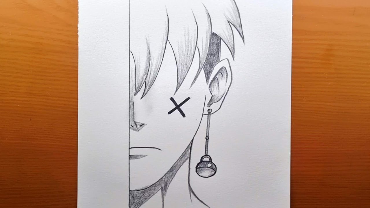 Tutorial para dibujar un chico malo | C&oacute;mo dibujar un chico anime | Dibujo de anime f&aacute;cil con l&aacute;piz