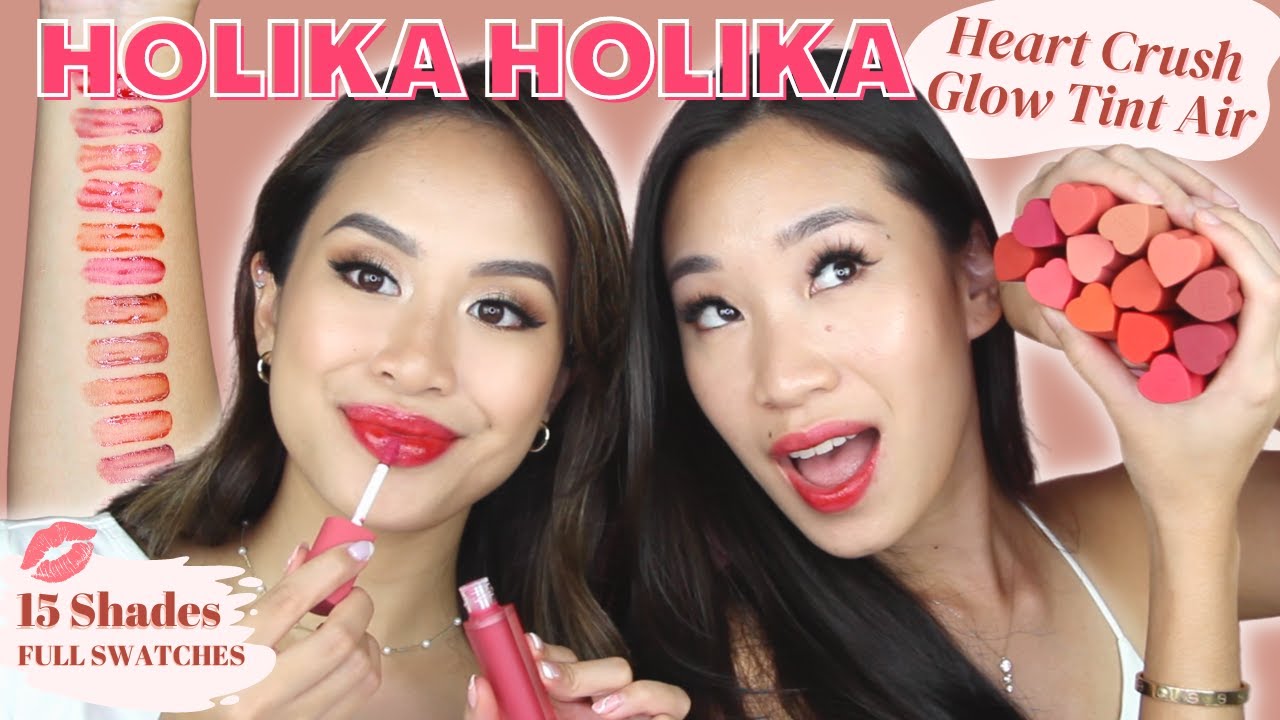 HOLIKA HOLIKA Heart Crush Glow Tint Air REVIEW SEMUA WARNA! #KoreanLiptint