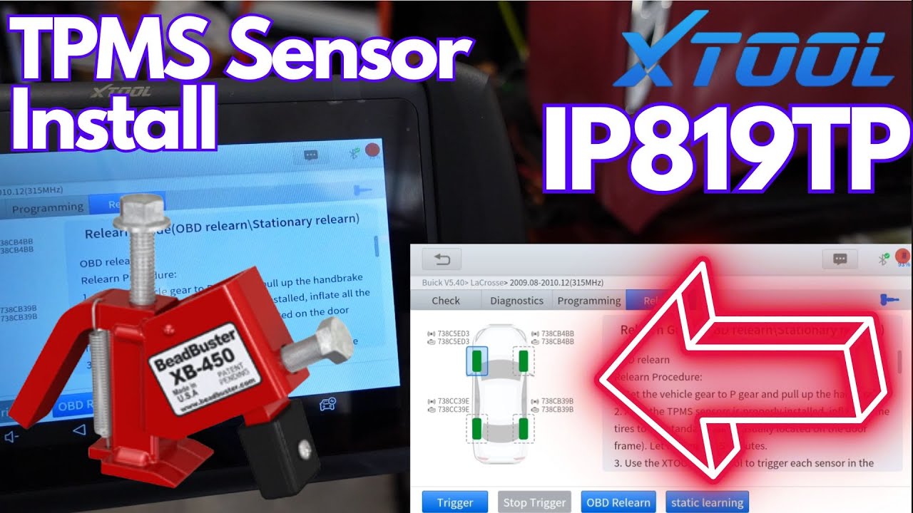 XTOOL IP819TP and the Bead Buster for the TPMS sensor install! TIMESTAMP 44:19 😂😁