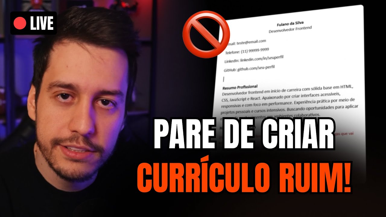 PARE DE CRIAR CURR&Iacute;CULO RUIM -  LIVE 02