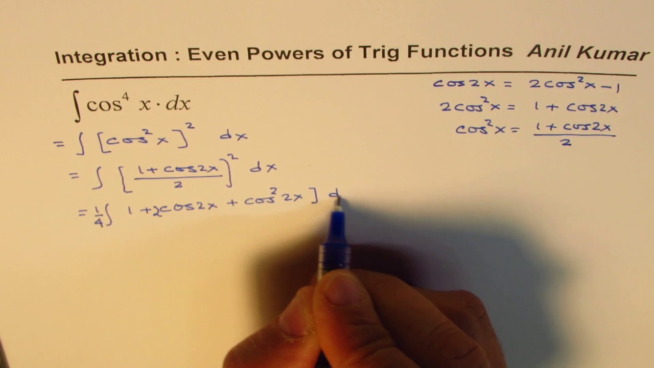 How to Find integral of even Power of Trigonometric Function