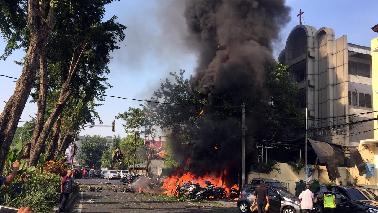 Three churches in Indonesia hit by suicide bombers