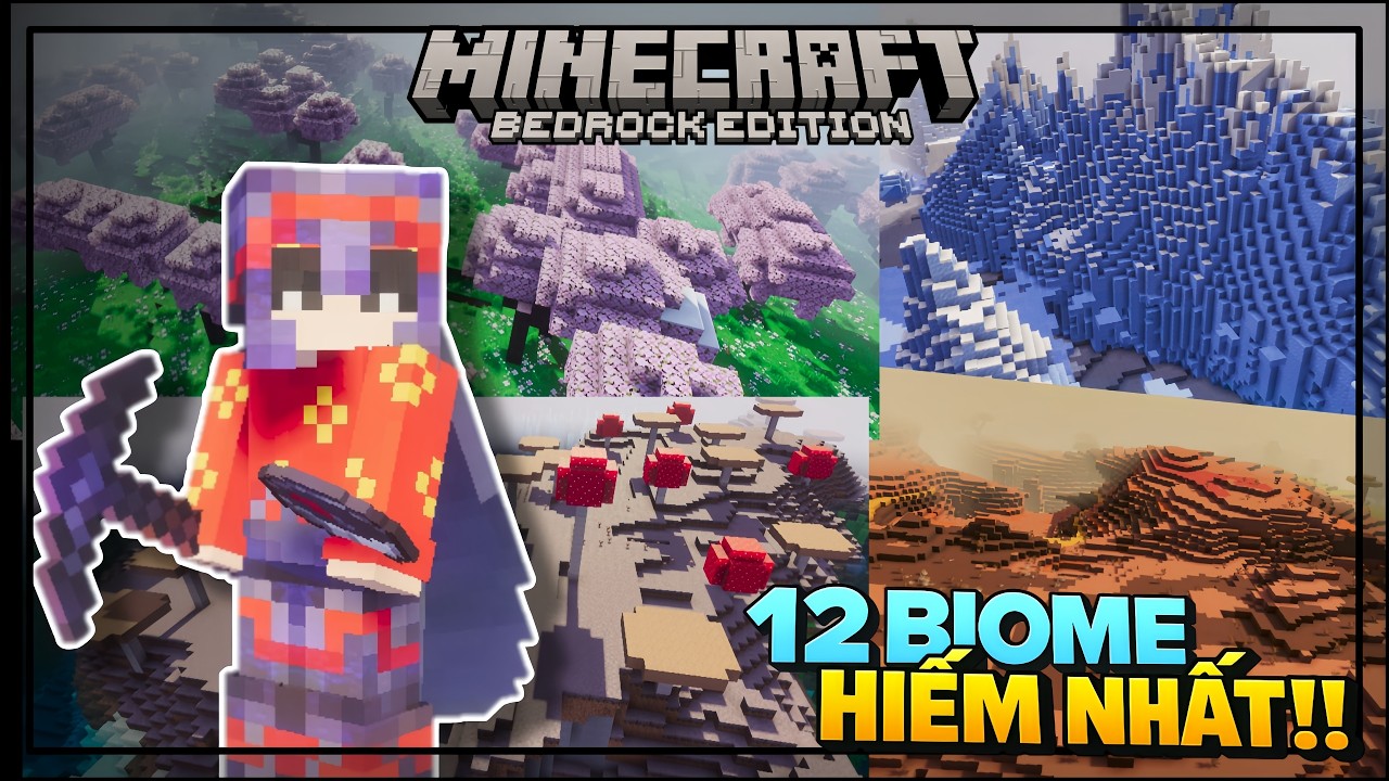 Mình Thu Thập TẤT CẢ 12 Biome HIẾM NHẤT | Minecraft Bedrock