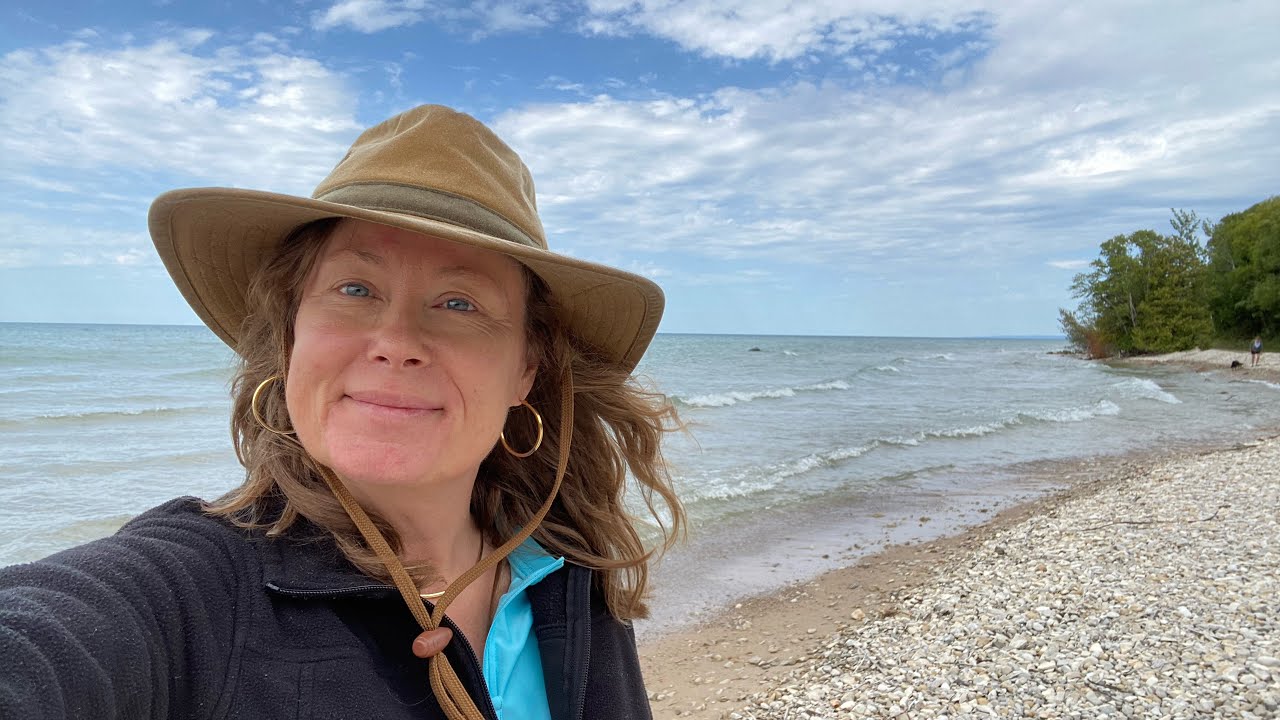 ROCK HUNTING at Fisherman’s Island State Park.  Lake Michigan
