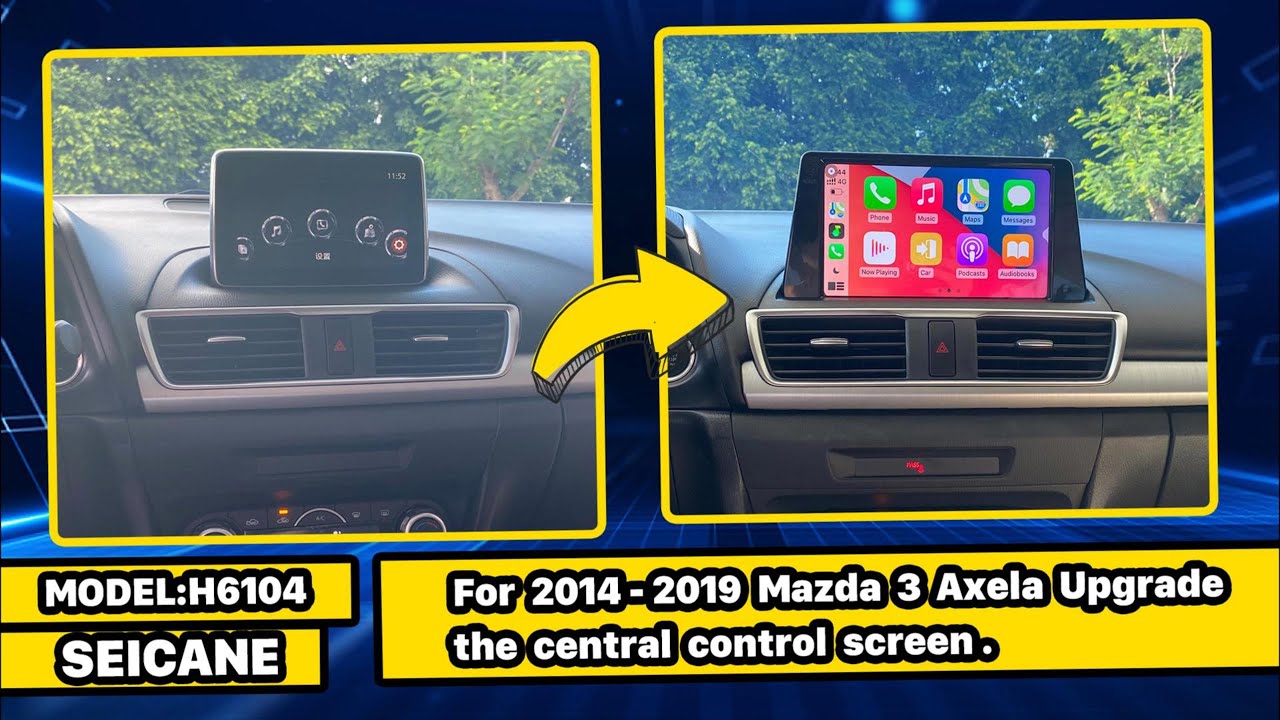 DIY Carplay Upgrade! Install Android radio for 2014 2015 2016 Mazda 3 Axela with GPS bluetooth