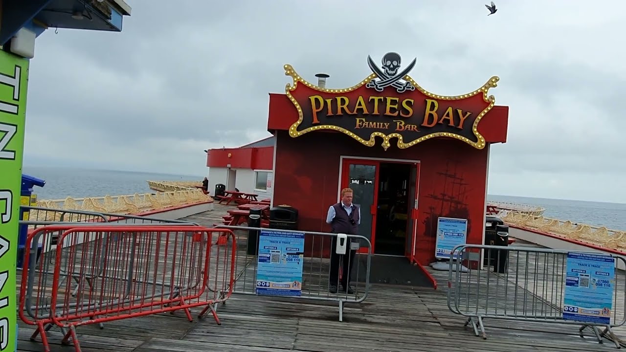 Blackpool Central Pier Walk to Family Bar Showing you the Tower and all the Attractions on the way
