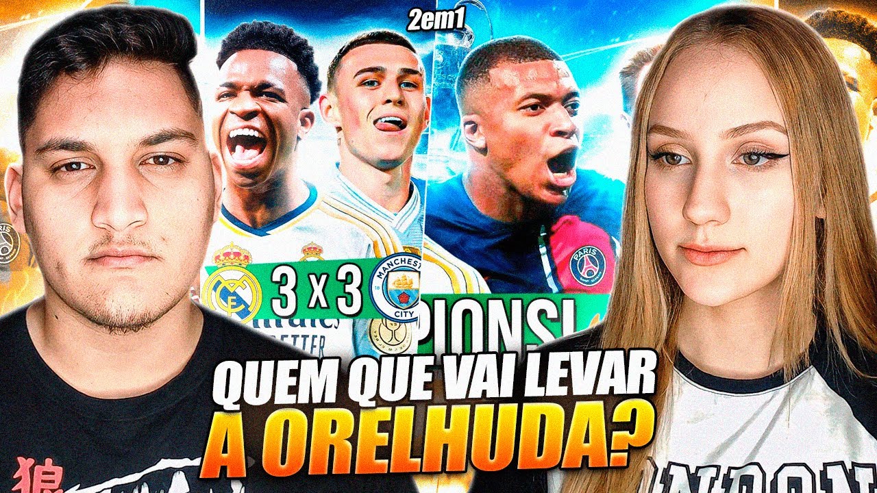 2 EM 1 - FUTPARODIAS | SÓ JOGAÇO NA CHAMPIONS LEAGUE! 🔥 & REAL ELIMINA CITY(e mais) - REACT EM CASAL