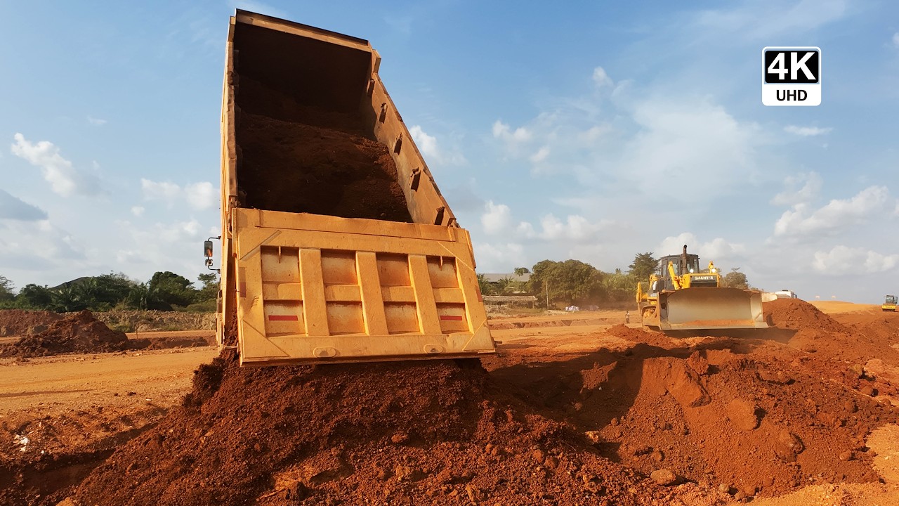 Massive Gravel Filling on Sunyani Outer Ring Road and Ayakomaso Haulage with Drone Update 4K