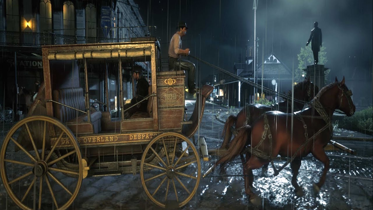 Arthur Morgan's Rainy Wagon Ride to a Quiet Cabin | RDR2 ASMR