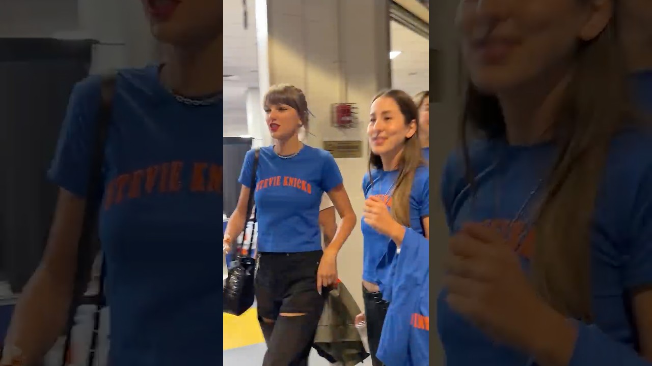 Taylor Swift and HAIM Arrive in Custom Knicks Shirts