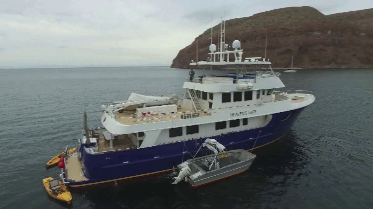 92' Allseas Luxe Expedition yacht in Sea of Cortez Drone aerial video