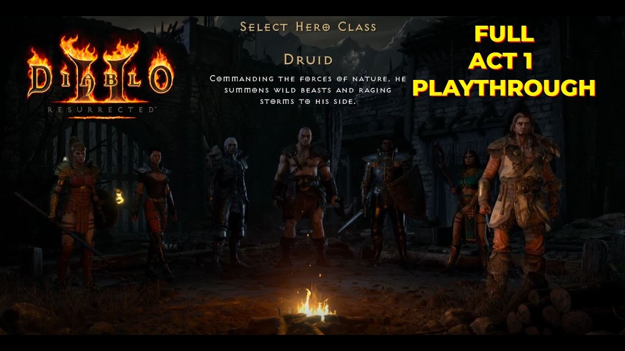 Diablo 2 Resurrected - DRUID Alpha gameplay - Full Act 1 - Ultrawide 3440x1440 144hz - RTX 3080
