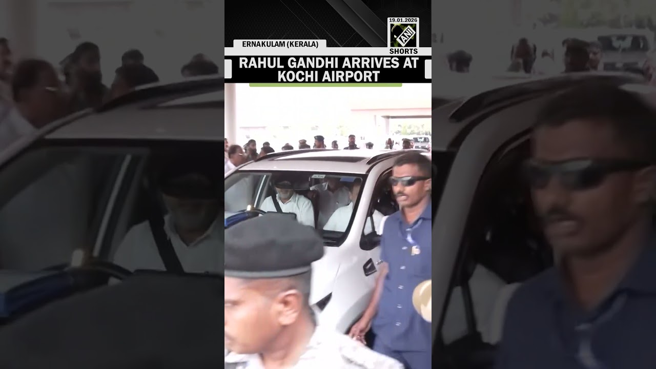 Leader of Opposition Rahul Gandhi arrives at Kochi airport in Ernakulam