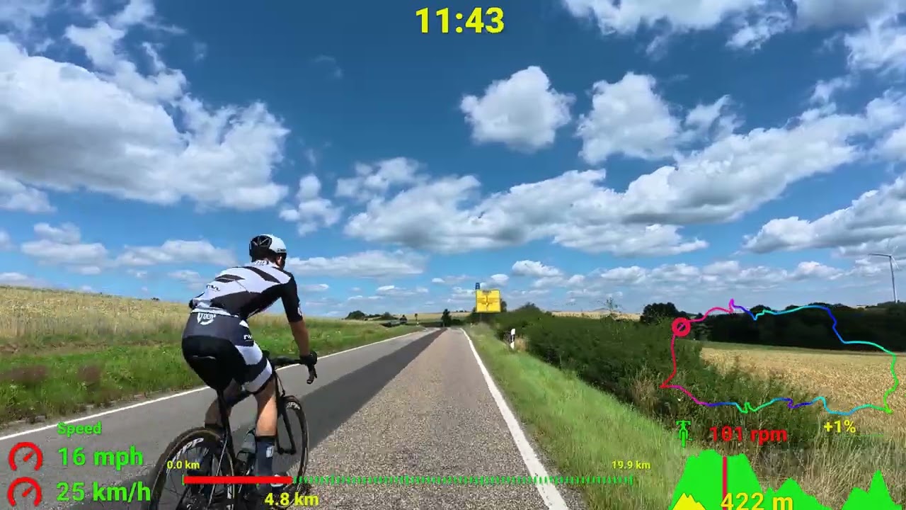 44 minute Indoor Cycling Workout German Road Cycling Championship Garmin 4K Video