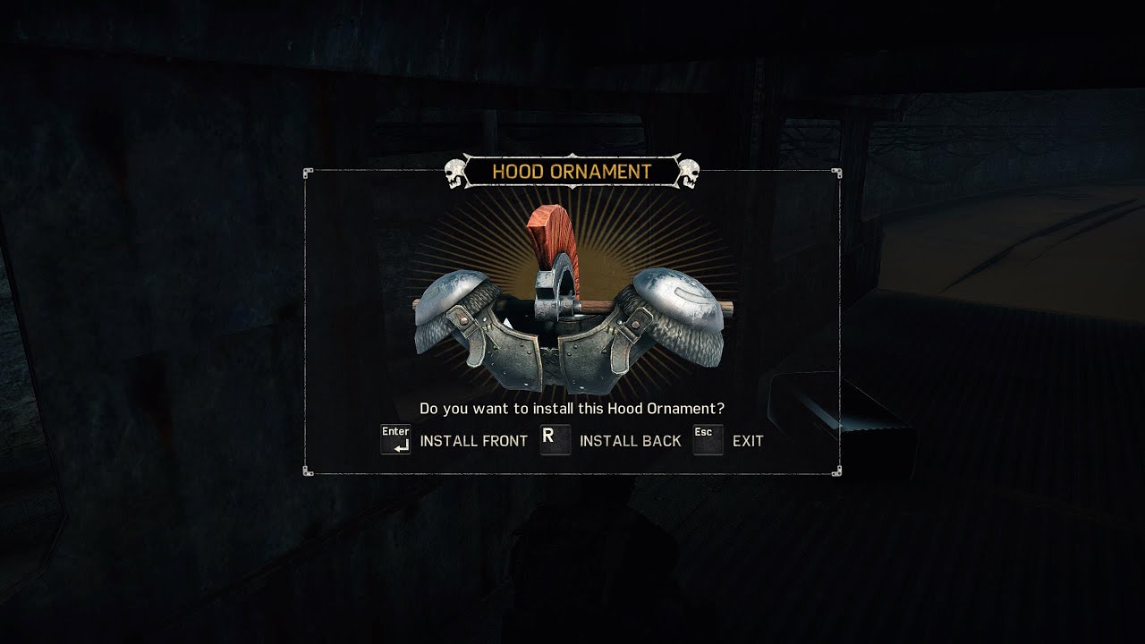 MAD MAX Road Warrior Pack DLC Hood Ornament WEZ PADS & HAWK Location (GOG Version)