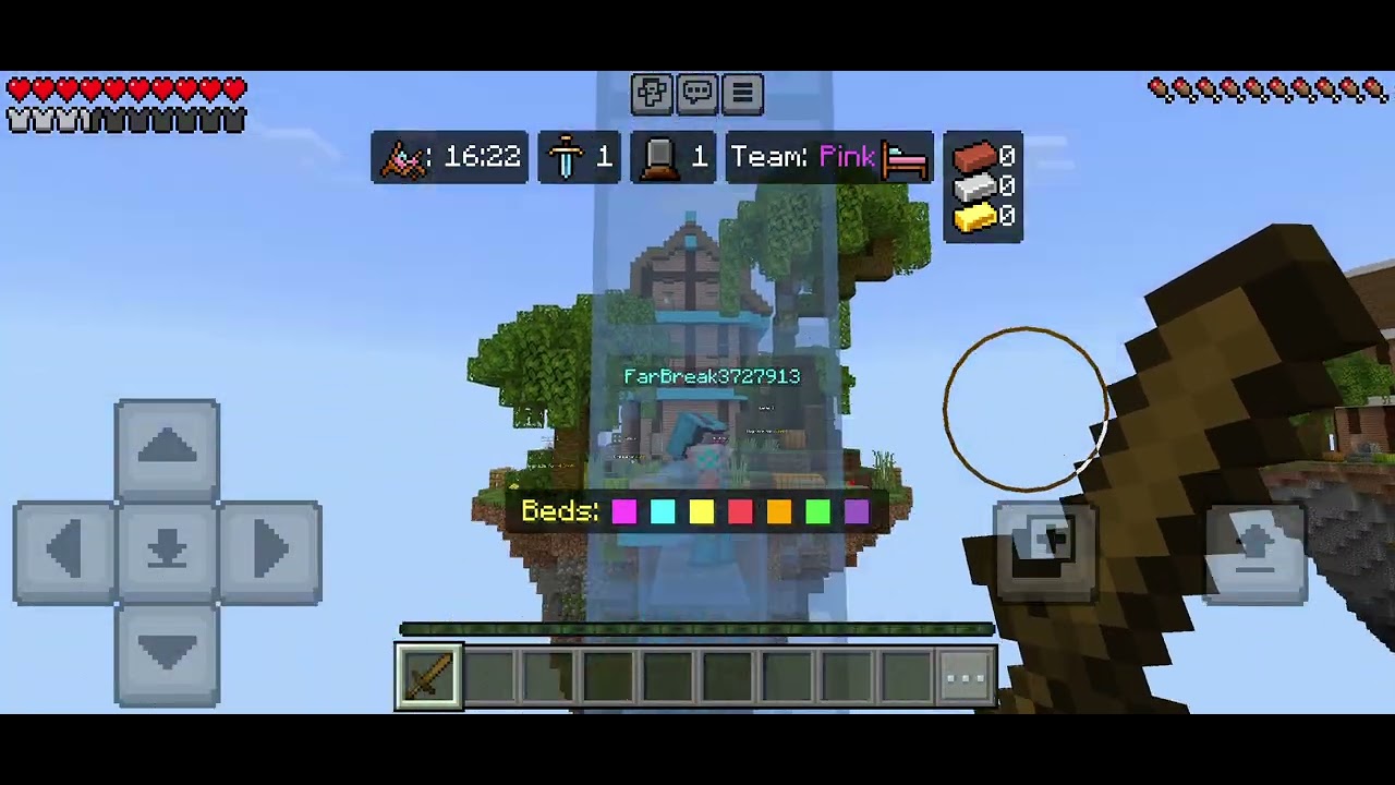 One round of minecraft bedwars
