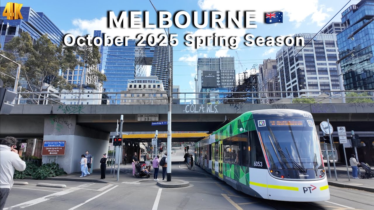 Melbourne Australia in Spring October 2025 City View 4K Video