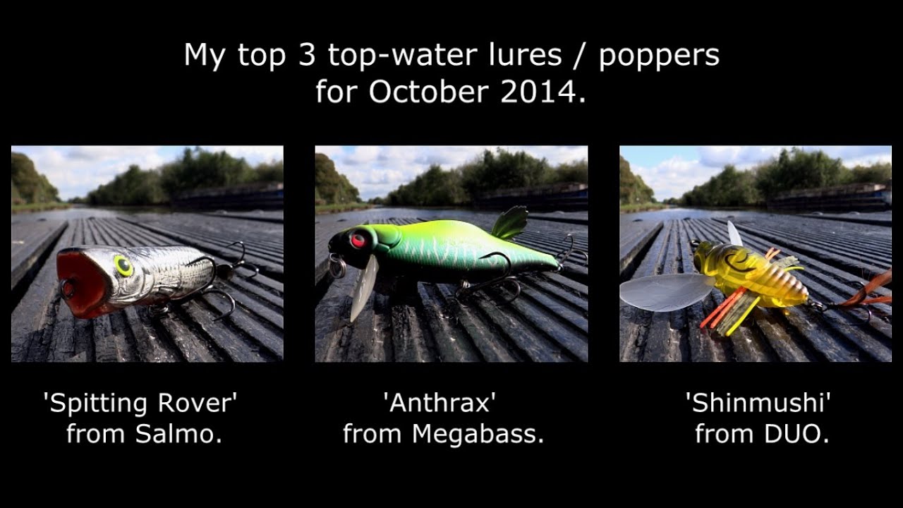 Fishing: my best top 3 surface topwater lures poppers for bass pike muskie perch. Рыбалка щука окунь