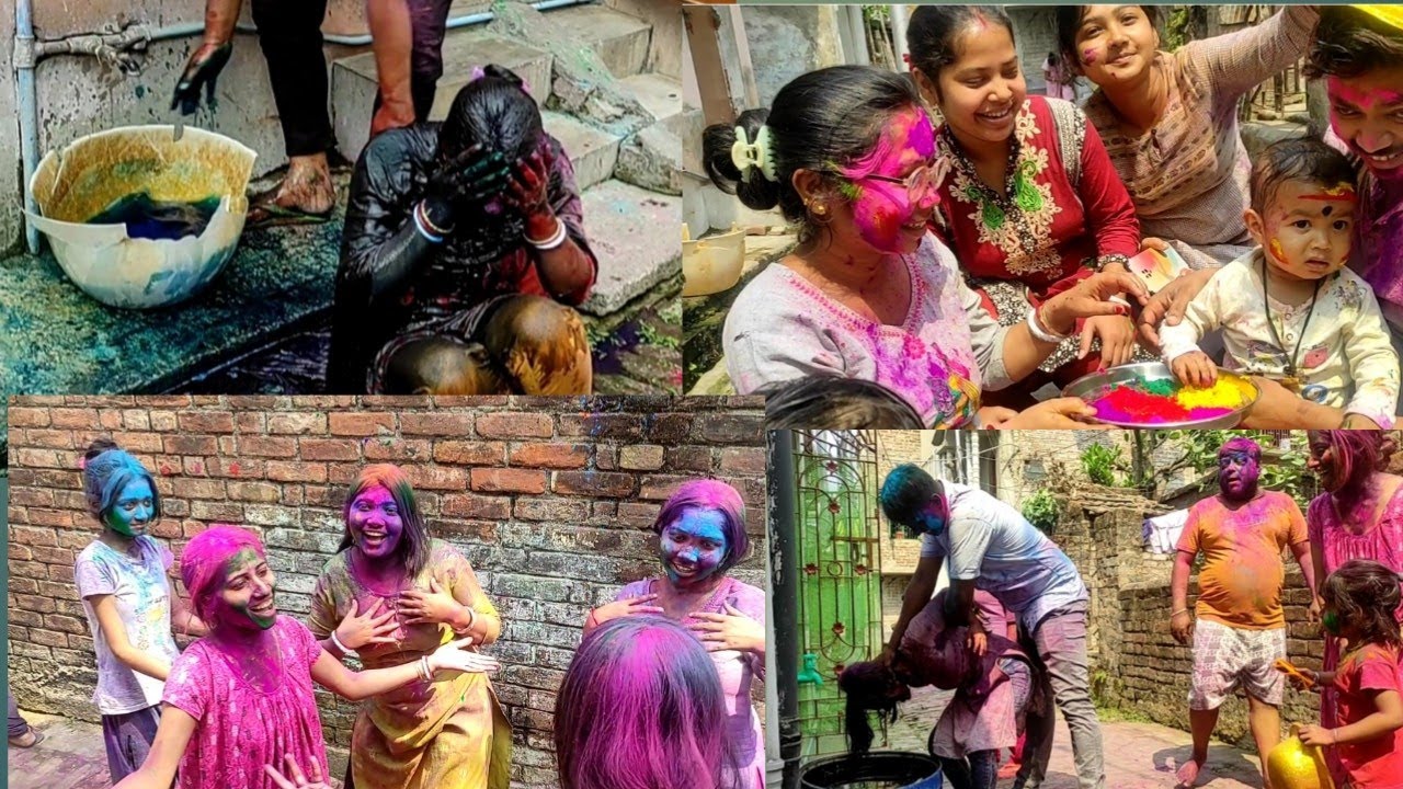 রং এর ড্রামে চোবানো হলো/ শেষে আলতা দিয়ে হোলি খেললাম