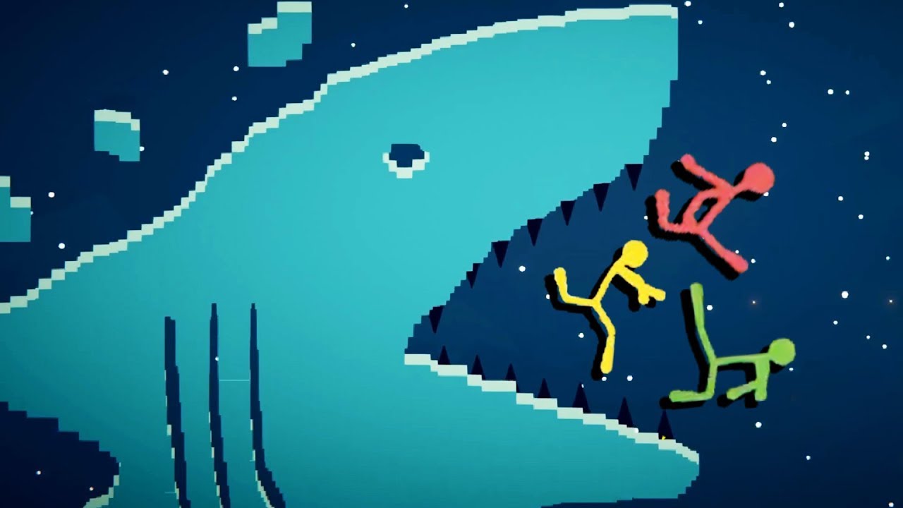 SHARK ATTACK! - Best Stickfight Maps! - Stick Fight Custom Maps Multiplayer