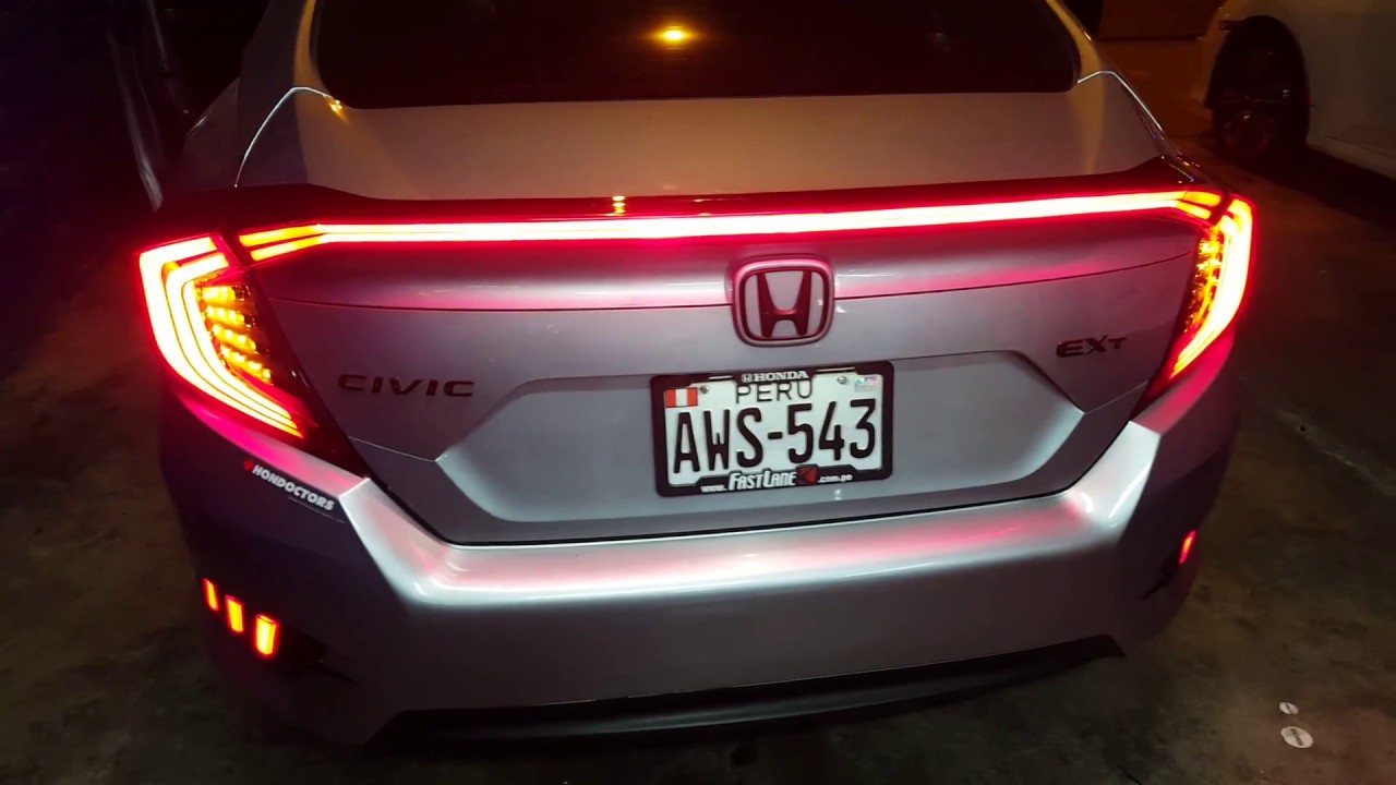Honda Civic 2016 / 2018 : Faros Led Posteriores (3 piezas - de noche)