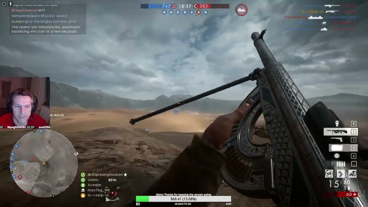 Battlefield 1 - Chauchat/Limpet killstreak | 1440p