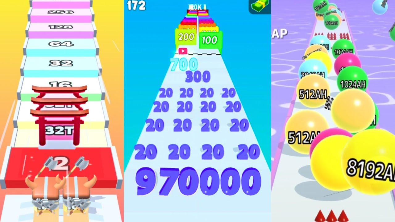 Jelly Run 2048 [New York Adventure] vs Ball Run 2048 Infinity vs Number Run 2048 Gameplay