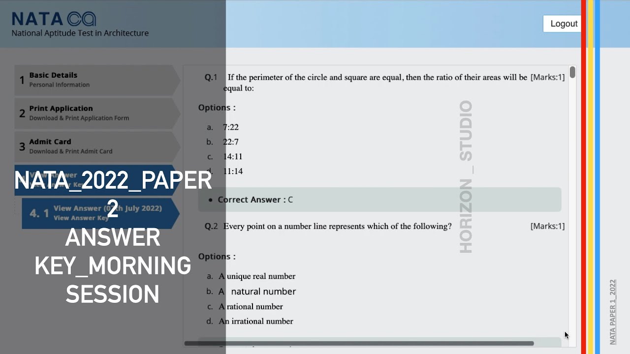 NATA PAPER 2022 // ACTUAL QUESTION PAPER_YEAR 2022 // ANSWER KEY_PAPER 2_MORNING #NATA #NATA2022